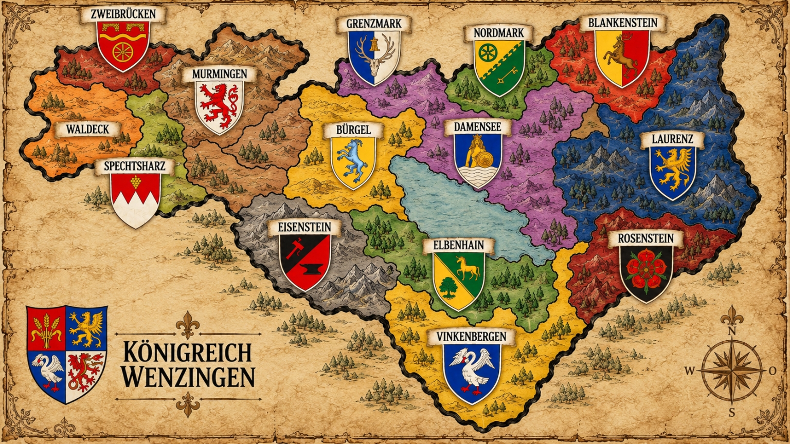 Kleine politische Karte von Wenzingen
