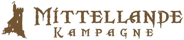 Das Logo der Mittellande-Kampagne. Ein mittelalterlicher Turm und der Schriftzug Mittellande-Kampagne.